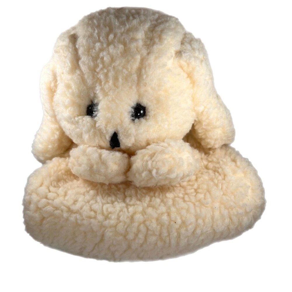 White Puppy Dog Plush for Warm Hand Muffler Stuffed Animal Child Winter Apparel